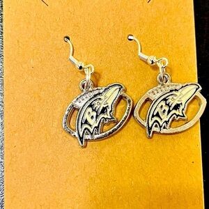 Handmade Baltimore RAVENS NFL Team Earrings Sterling Silver Hooks Jewelry NEW